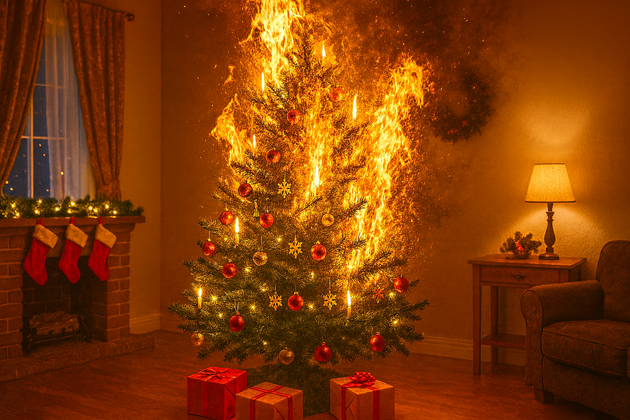 Entstehungsbrand am Weihnachtsbaum